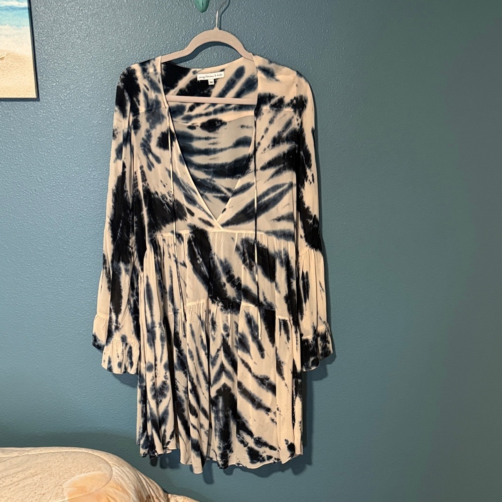 Young Fabulous & Broke Black and Cream Midi Dress#8